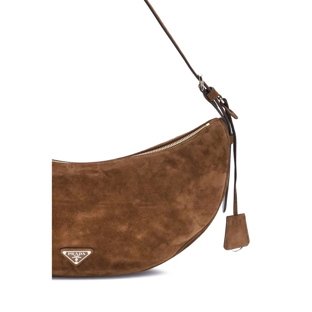 Demi-Lune Large Suede Shoulder Bag