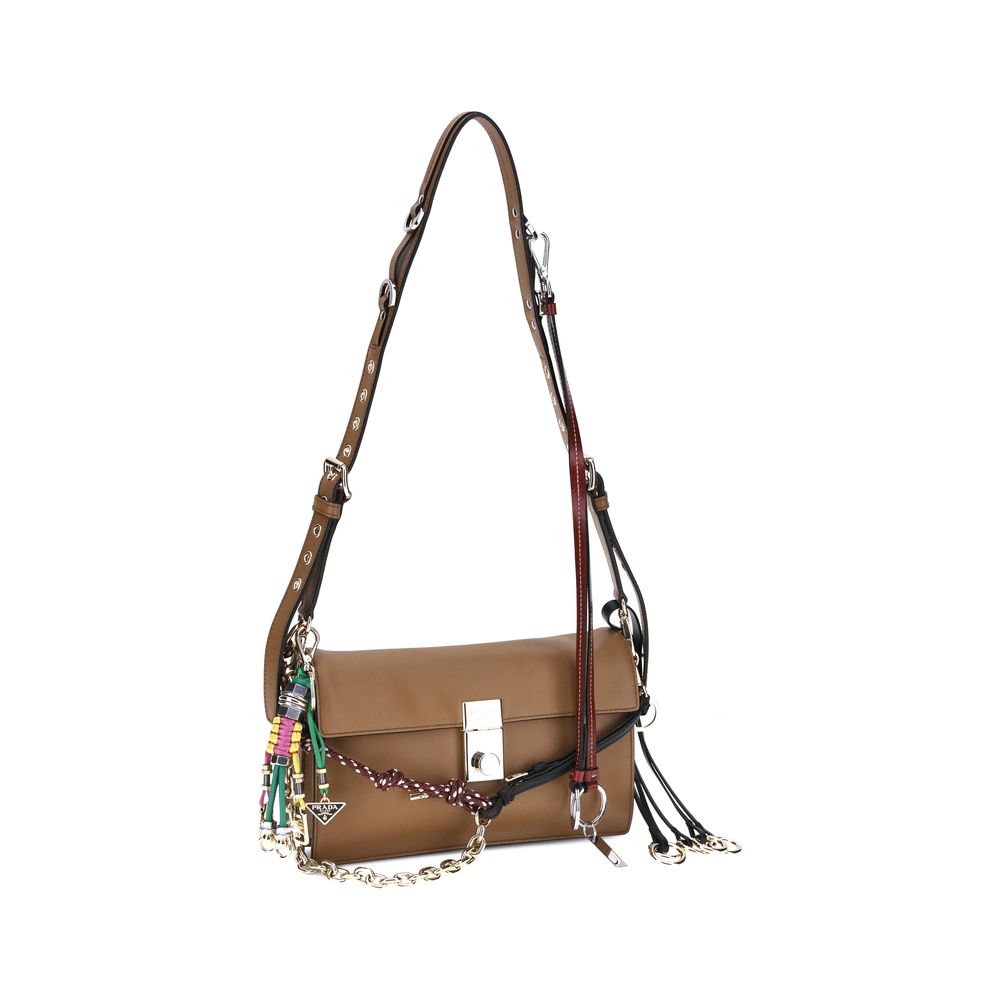 Soft Sound Small Leather Shoulder Bag with Charms