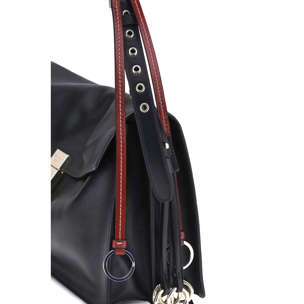 Soft Sound Large Leather Shoulder Bag with Charms