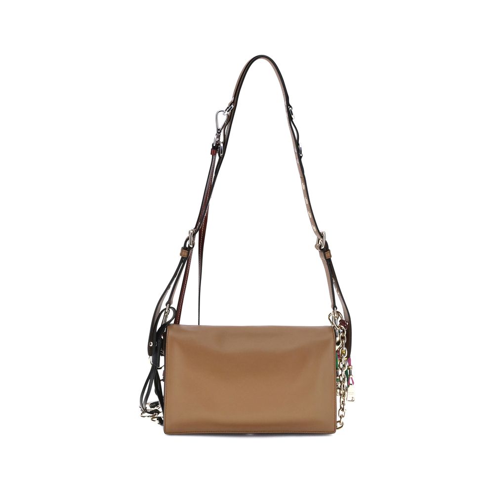 Soft Sound Small Leather Shoulder Bag with Charms