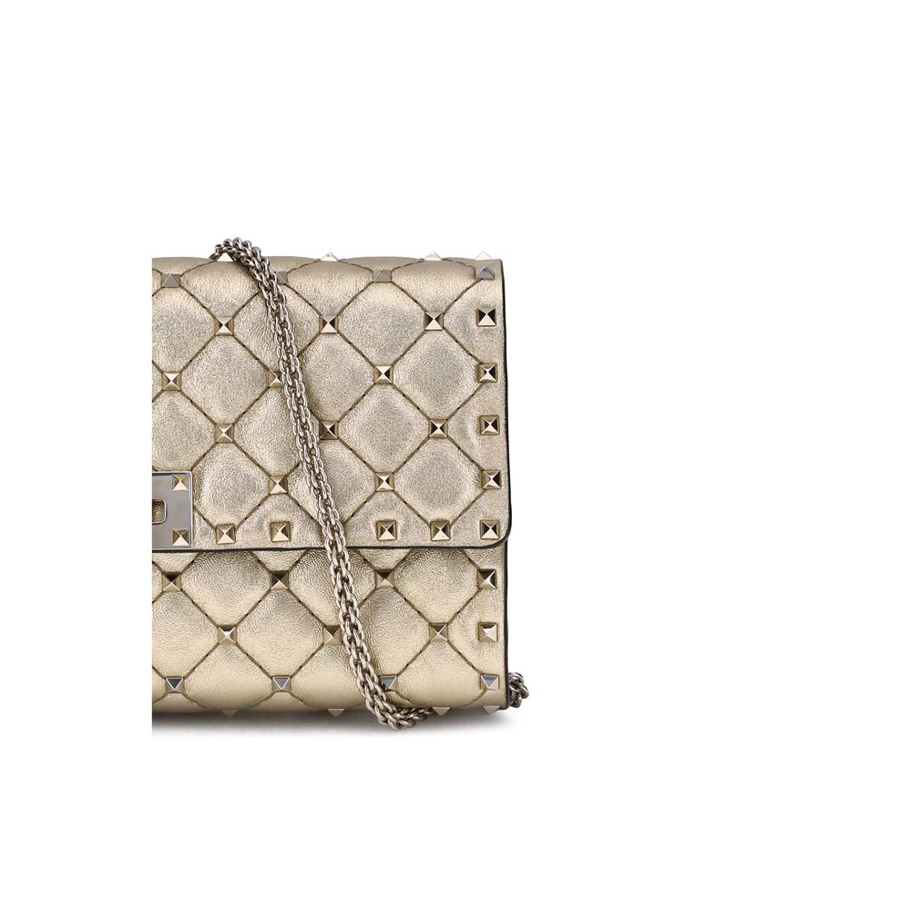 Rockstud Spike Laminated Nappa Crossbody Clutch