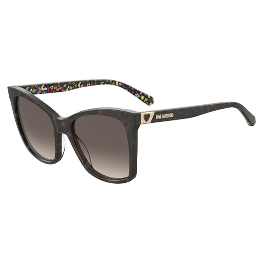 Lunettes de soleil en cuir de veau marron