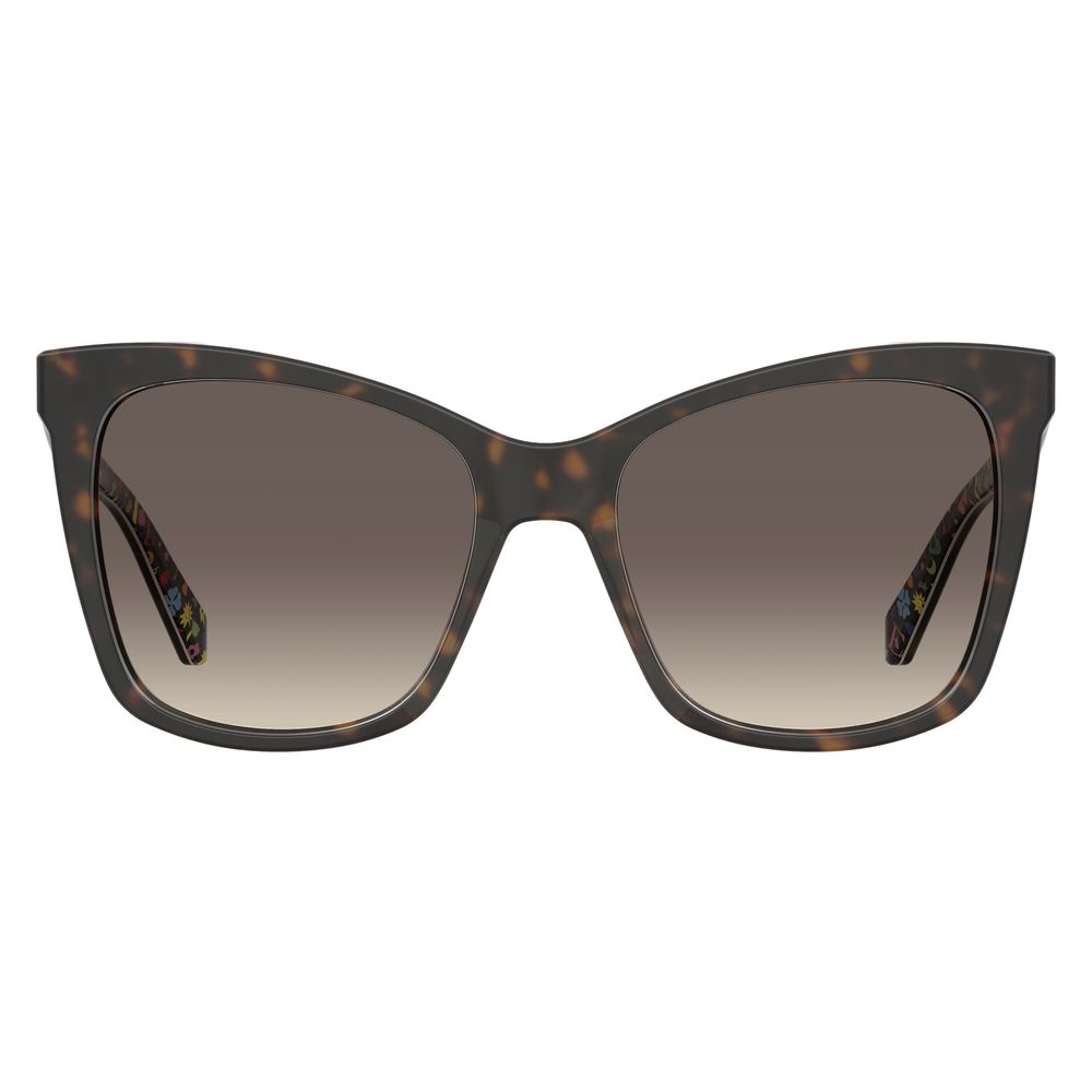 Lunettes de soleil en cuir de veau marron