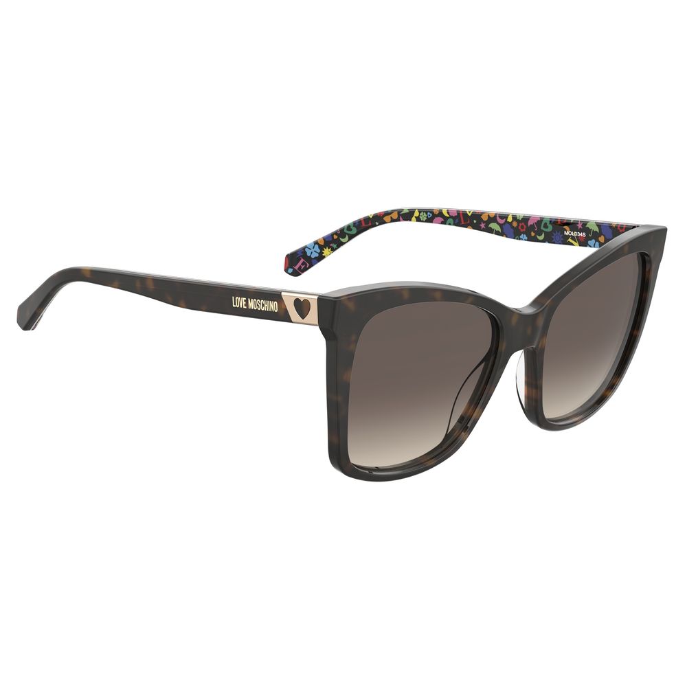 Lunettes de soleil en cuir de veau marron