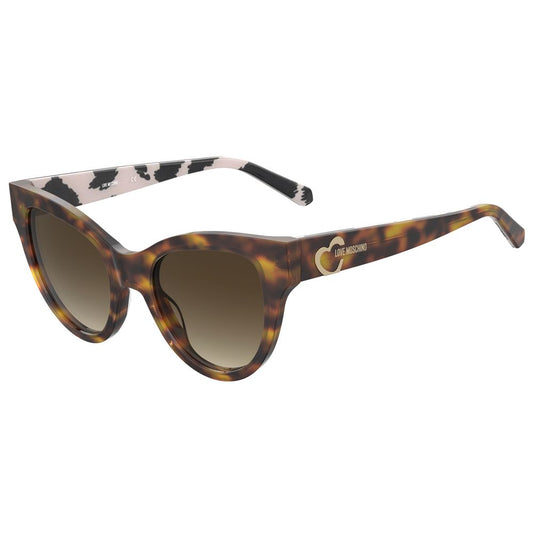 Lunettes de soleil en cuir de veau marron
