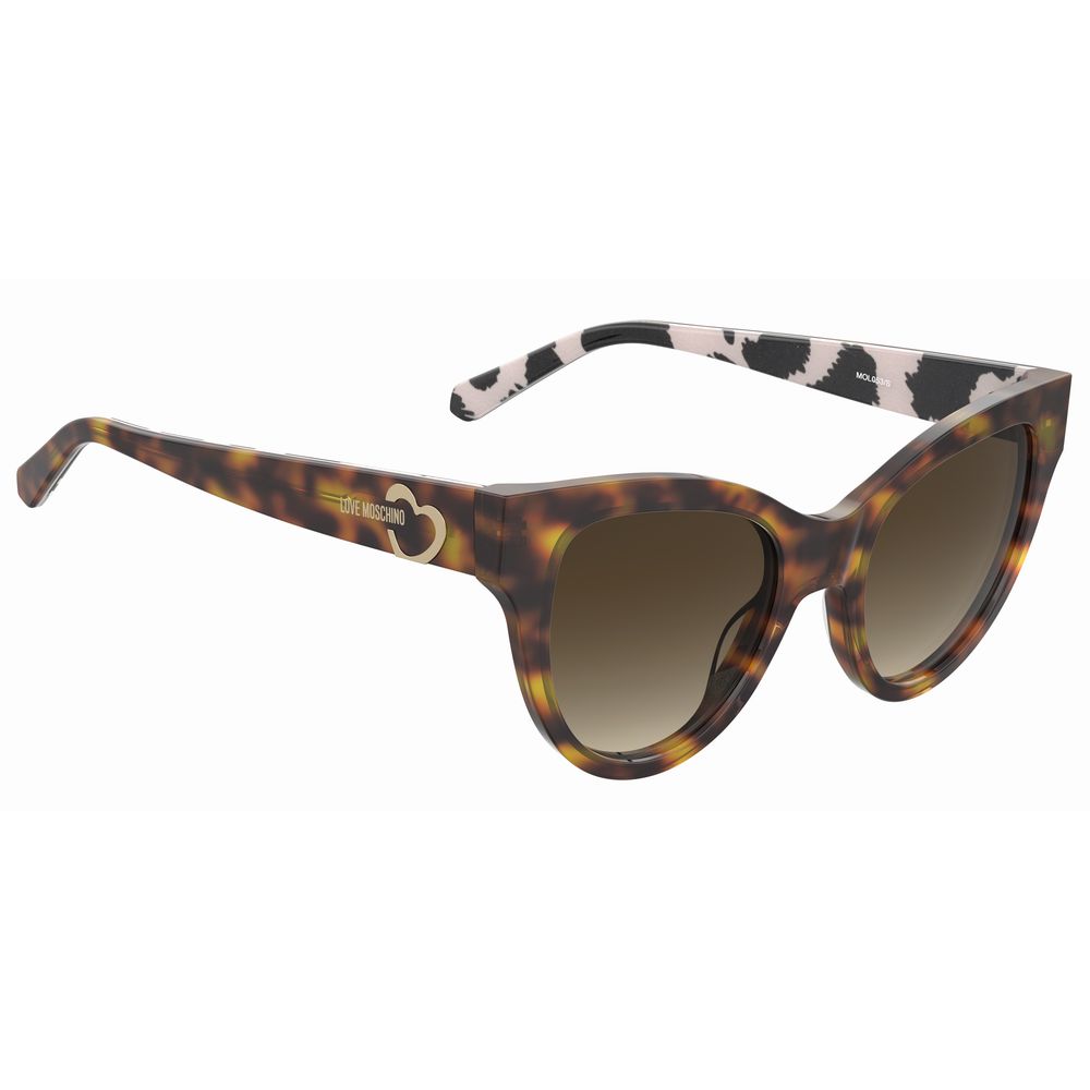 Lunettes de soleil en cuir de veau marron