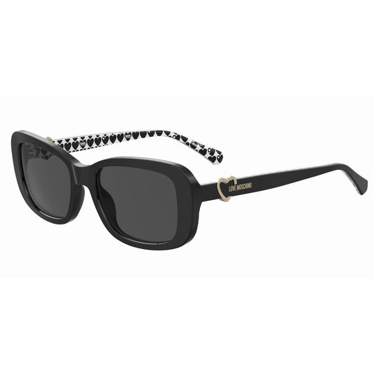 Lunettes de soleil en cuir de veau noir