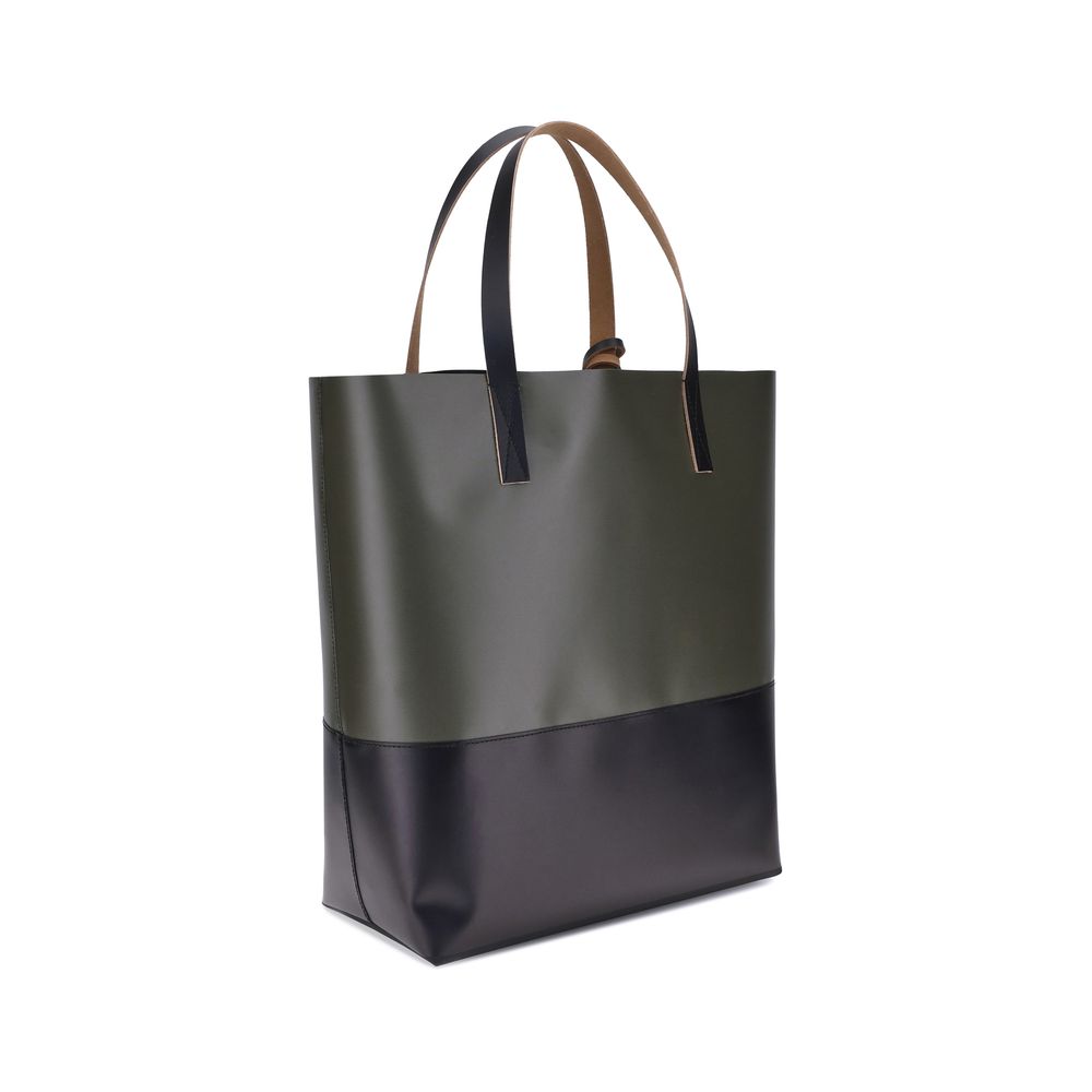 Tribeca Shopping Bag in Deep Sage and Black
