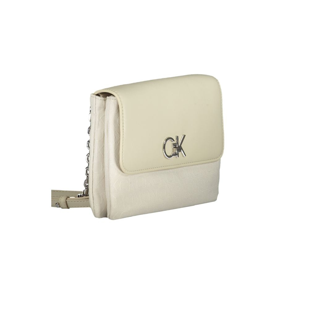 Beige Flap Crossbody Bag