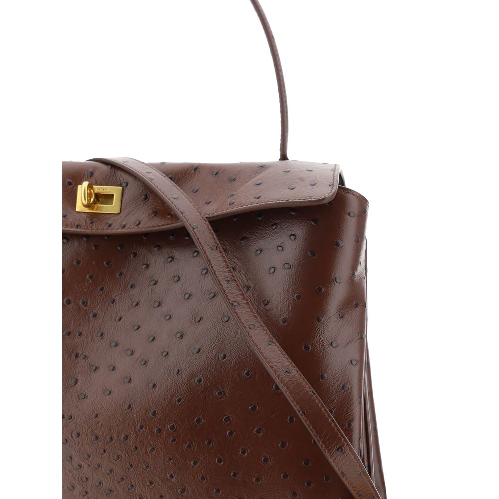 Rodeo Handbag Medium in Ostrich Embossed Calfskin