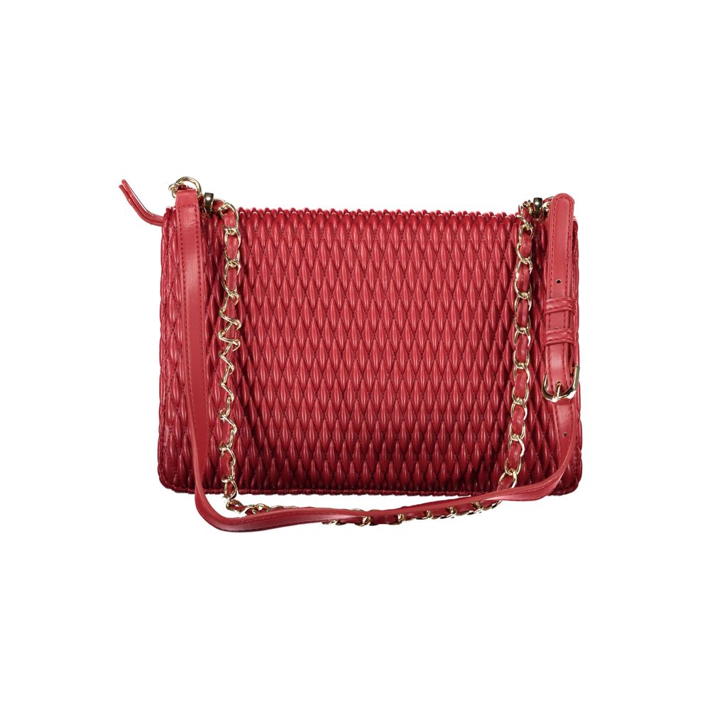 Red Shoulder Bag with Chain