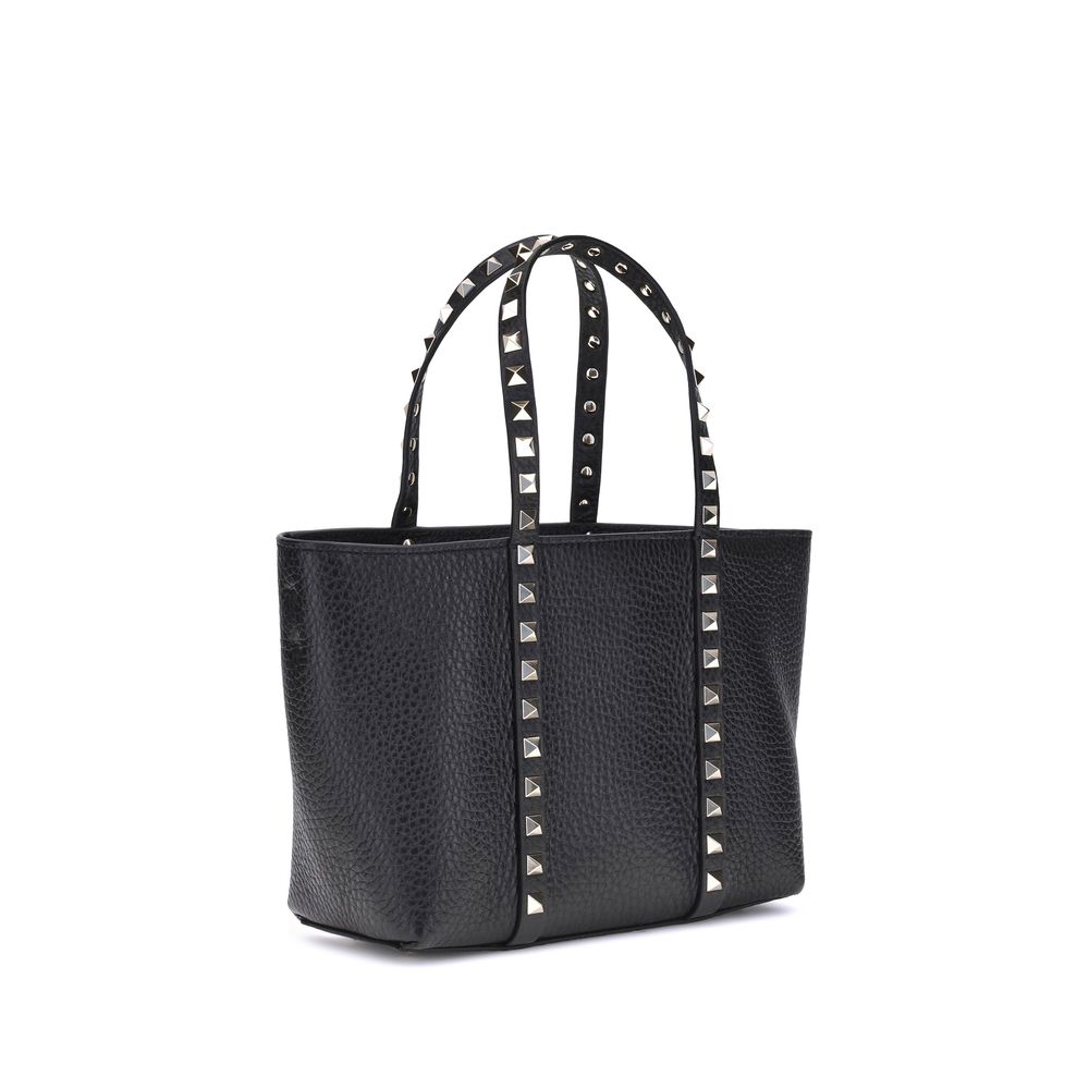 Small Rockstud Shopping Bag in Grainy Calfskin