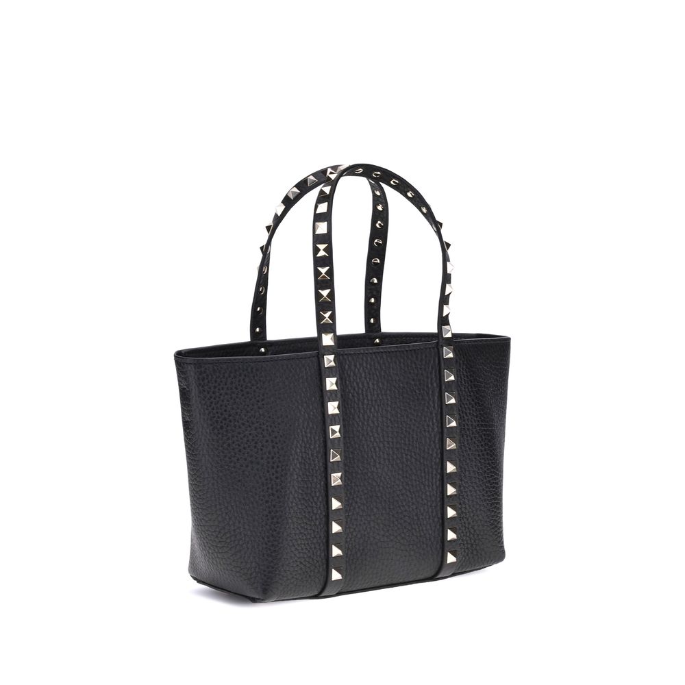 Small Rockstud Shopping Bag in Grainy Calfskin
