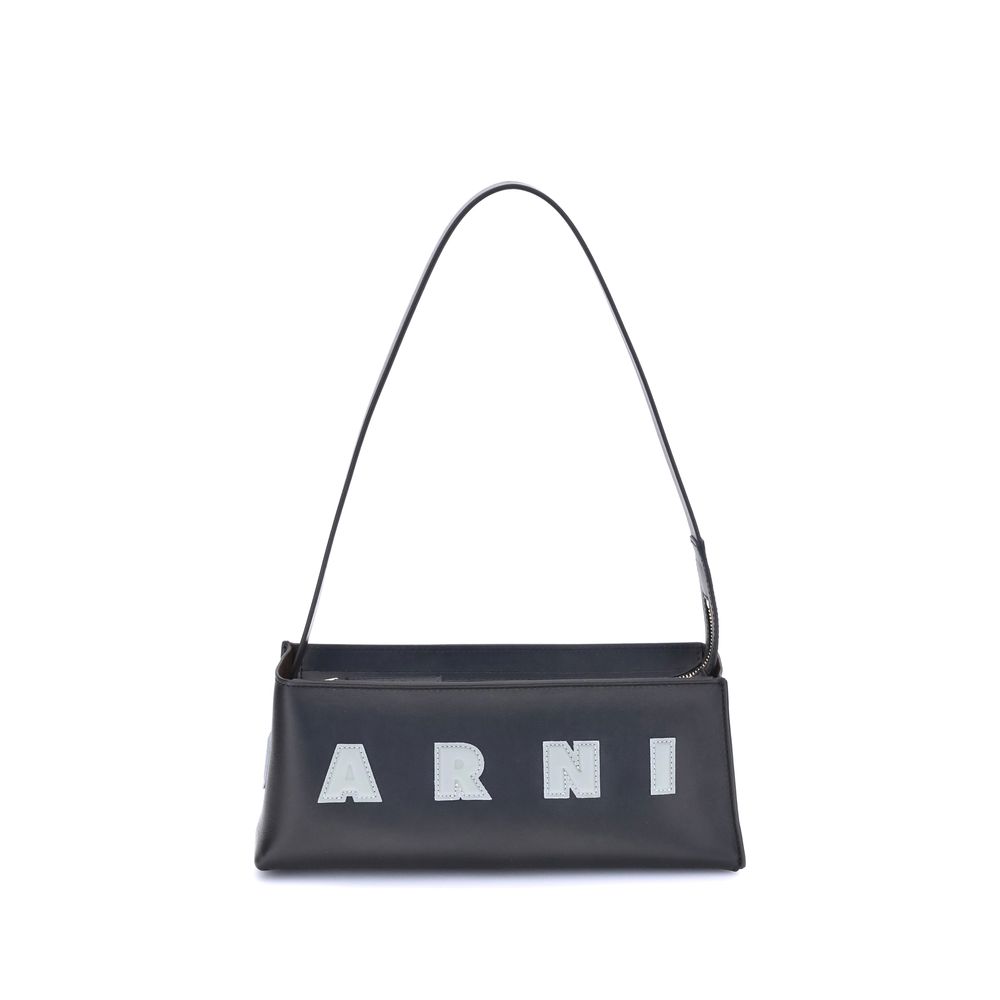 Black Leather Museo Baguette Bag