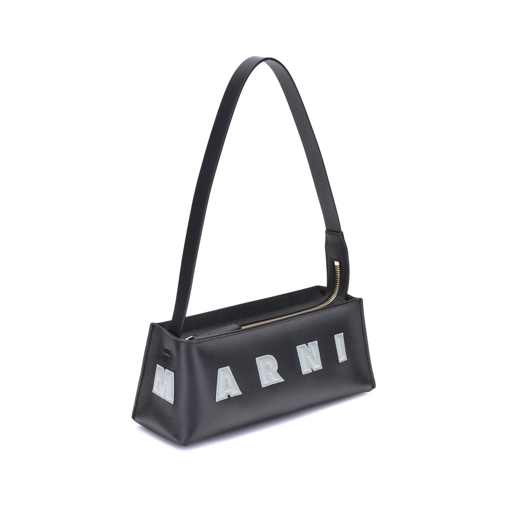 Black Leather Museo Baguette Bag