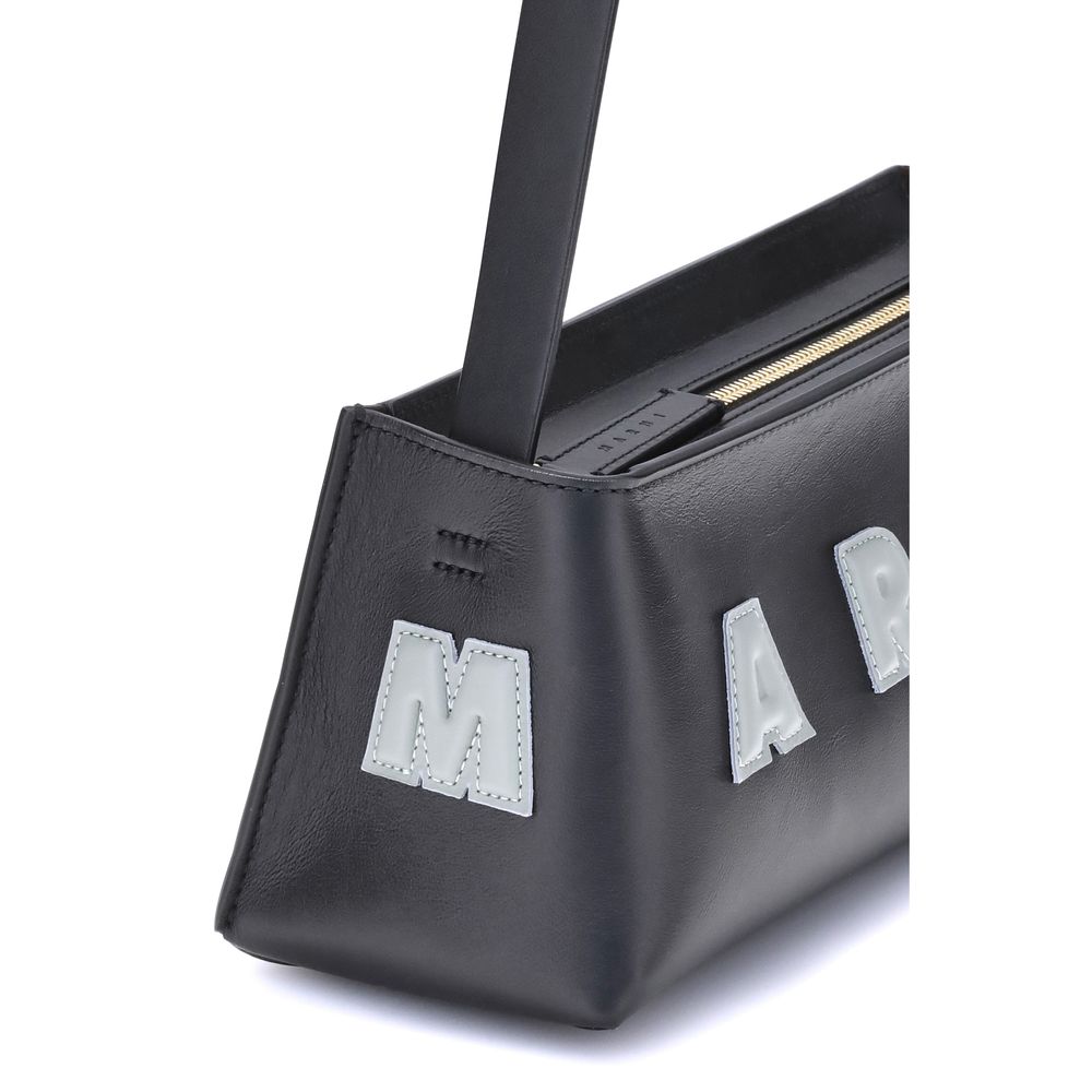 Black Leather Museo Baguette Bag