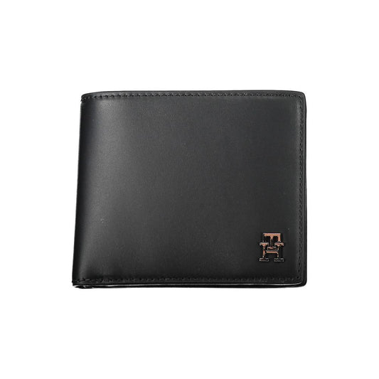 Black Leather Monogram Wallet