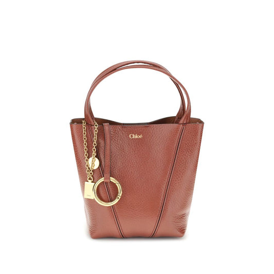 Small Chloé Spin Tote Bag in Grained Leather