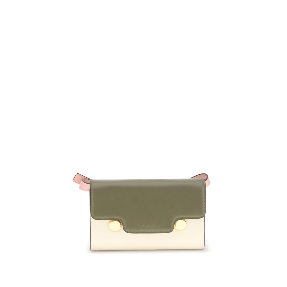 Green Cream and Pink Leather Trunkaroo Clutch