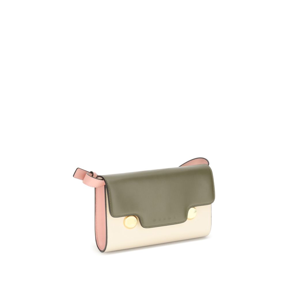 Green Cream and Pink Leather Trunkaroo Clutch