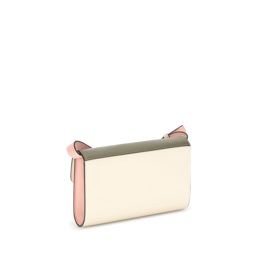 Green Cream and Pink Leather Trunkaroo Clutch