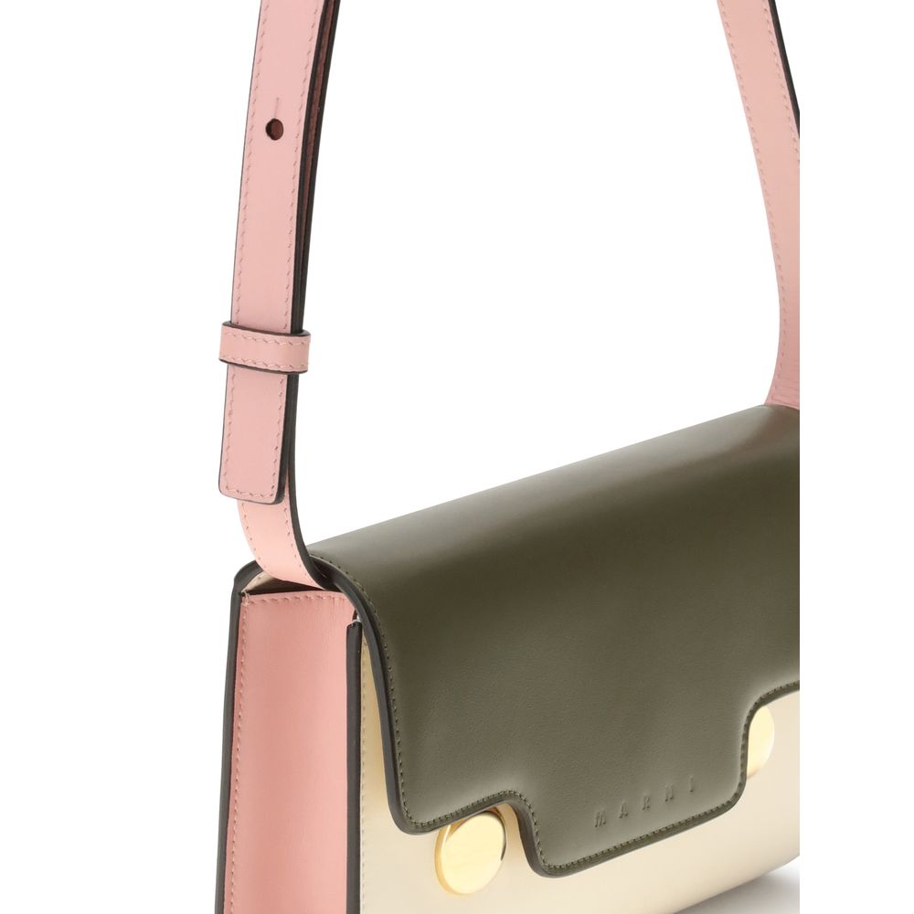 Green Cream and Pink Leather Trunkaroo Clutch