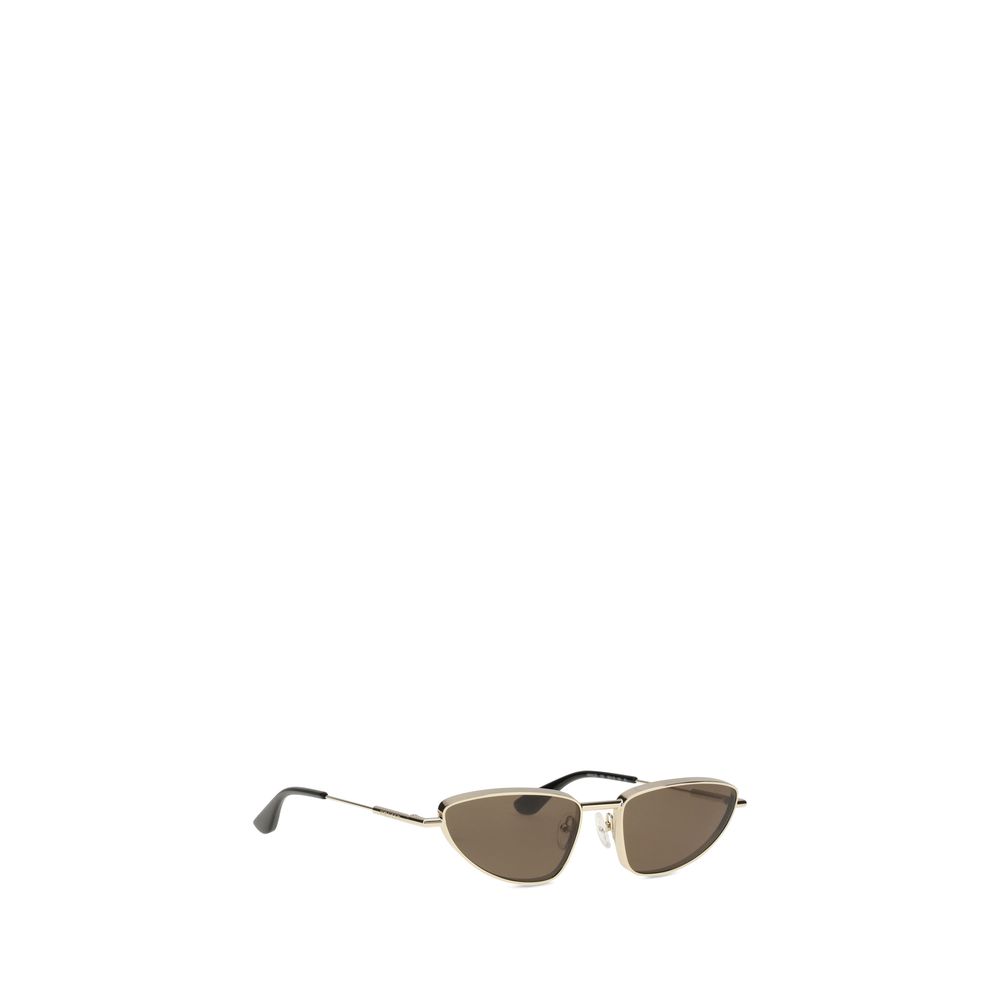 T-Bar Soft Cat-Eye Metal Sunglasses in Brown and Gold