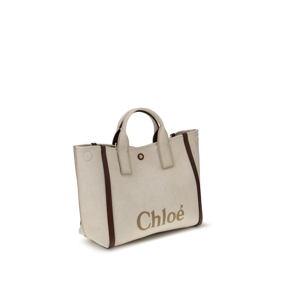 Chloé Carry Tote Bag in Raffia-Effect Fibers