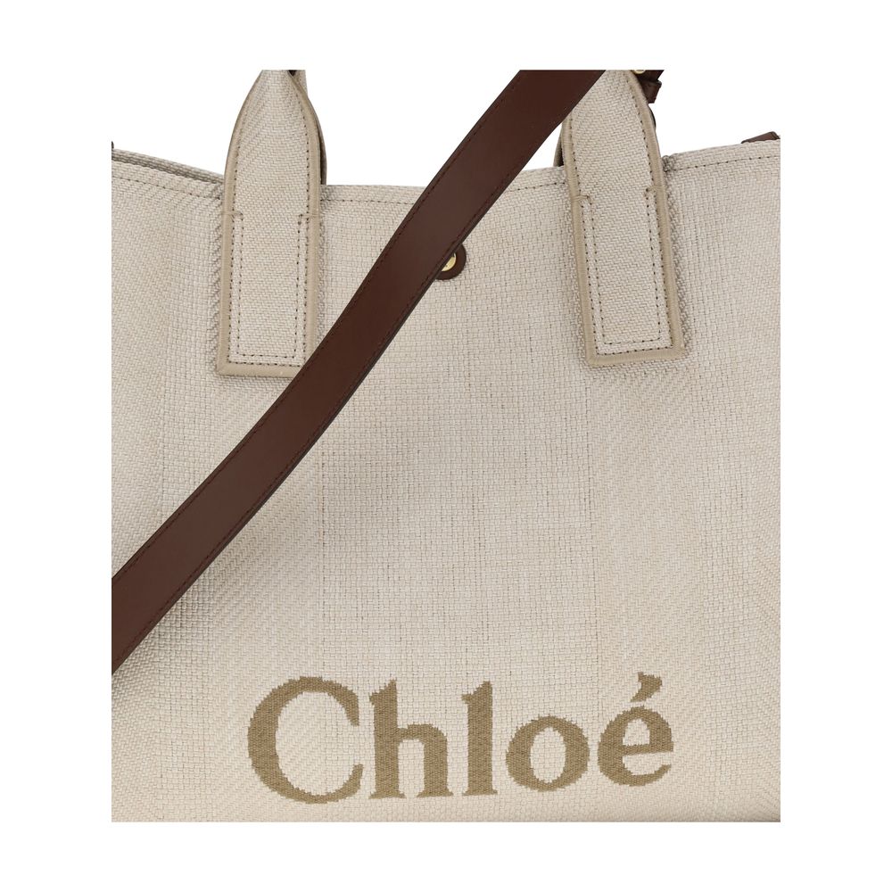 Chloé Carry Tote Bag in Raffia-Effect Fibers