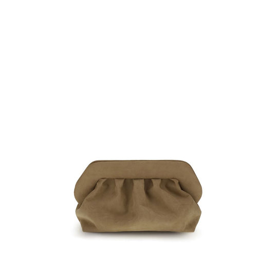 Bios Clutch in Suede Finish Biscuit