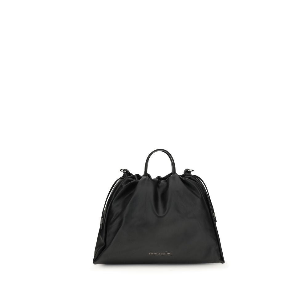 Bolso shopping Mellow grande en piel suave con monili