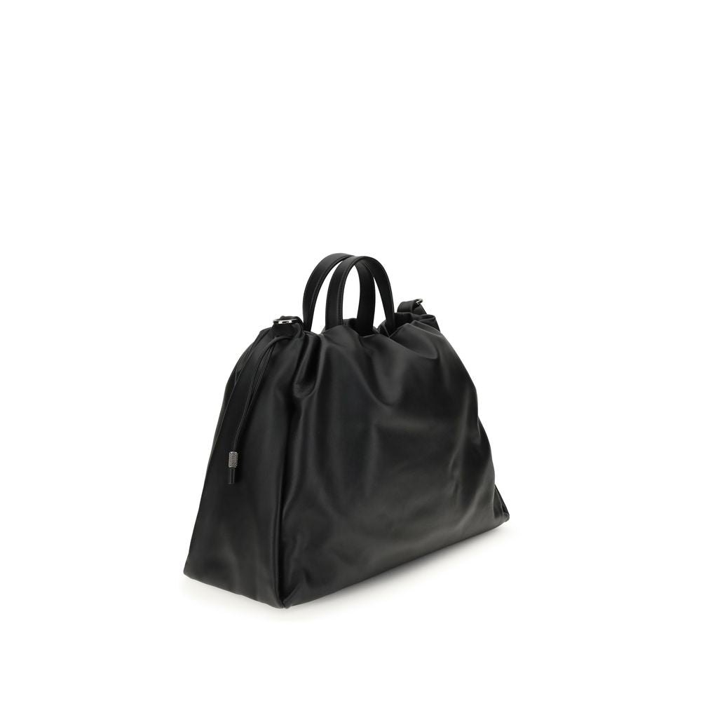 Bolso shopping Mellow grande en piel suave con monili