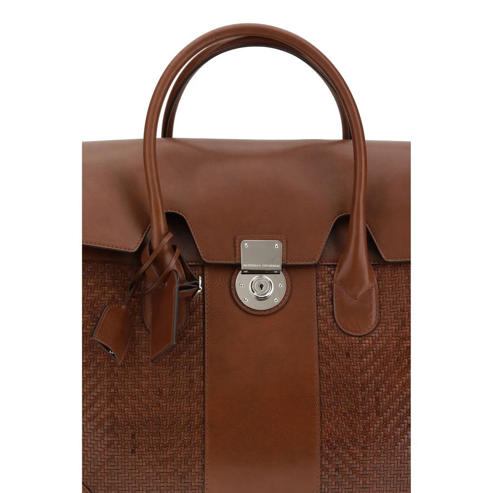 Boston Casual Bag in Braided Calfskin and Cowhide